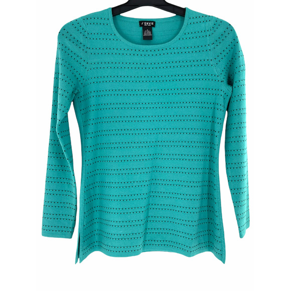 J' ENVIE PULL OVER CREW TEXTURED SWEATER SZ S - Picture 3 of 4